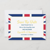 Brits EU Jack Flag Destination Wedding Save The Date (Voorkant)