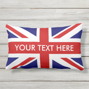 Brits EU-vlag buitenshuis gooiende kussens