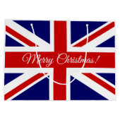 Brits EU-vlag Merry-kersttasjes Large Cadeautasje (Achterkant)
