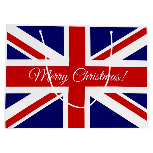 Brits EU-vlag Merry-kersttasjes Large Cadeautasje (Achterkant)