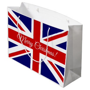 Brits EU-vlag Merry-kersttasjes Large Cadeautasje