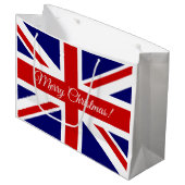 Brits EU-vlag Merry-kersttasjes Large Cadeautasje (Voorkant Gekanteld)