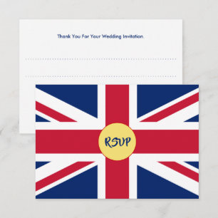Brits EU-vlag - Patriottische bruiloft RSVP-auto RSVP Kaartje