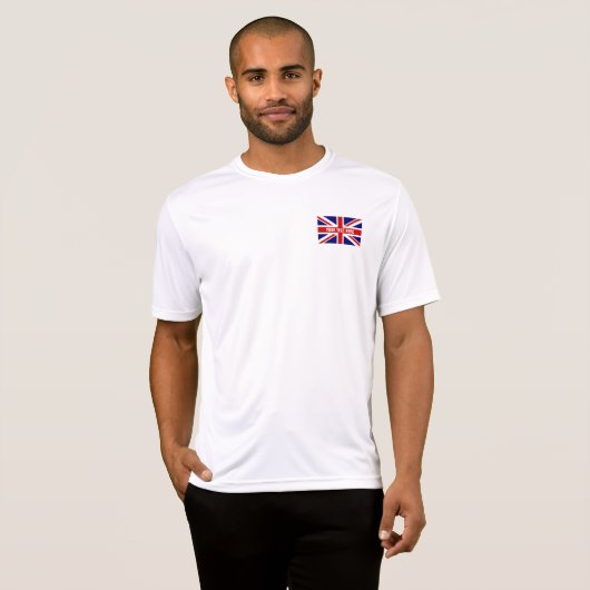 Brits EU-vlaggetje maakt sport tegen T-shirt (Voorkant volledig)