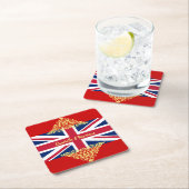 Brits EU-vlagpatriottisch huwelijk Kartonnen Onderzetters (Insitu)