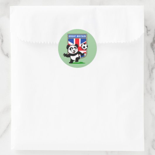 Brits Football Panda Ronde Sticker (Tas)