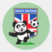 Brits Football Panda Ronde Sticker (Voorkant)