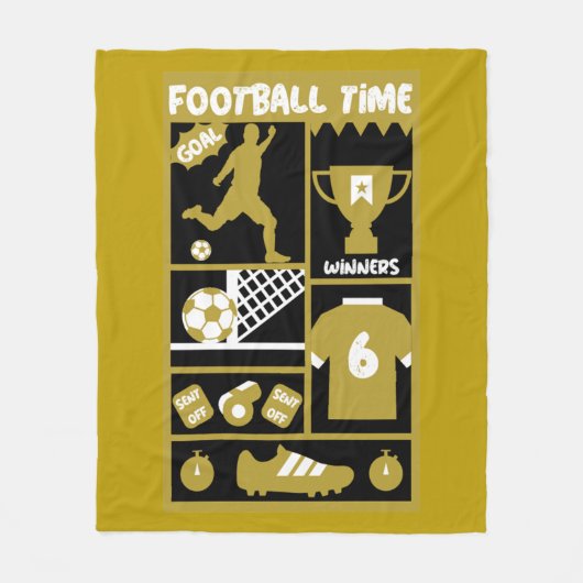 Brits Football Sherpa Blanket Fleece Deken (Voorkant)