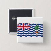 Brits gebied in de Indische Oceaan, vlag IO Vierkante Button 5,1 Cm (Voorkant /achterkant)