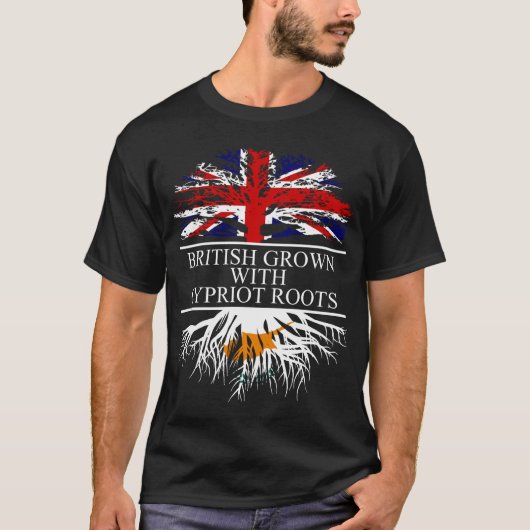 Brits gekweekt met cypriotische wortelcyprus t-shirt (Voorkant)