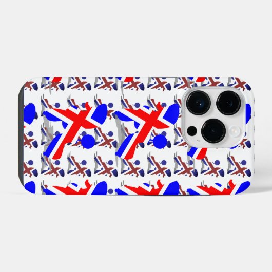 Brits gestileerd poedelpatroon iPhone hoesje (Achterkant horizontaal)