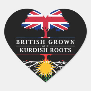 Brits geteeld met Koerdische roots Koerdistan Hart Sticker