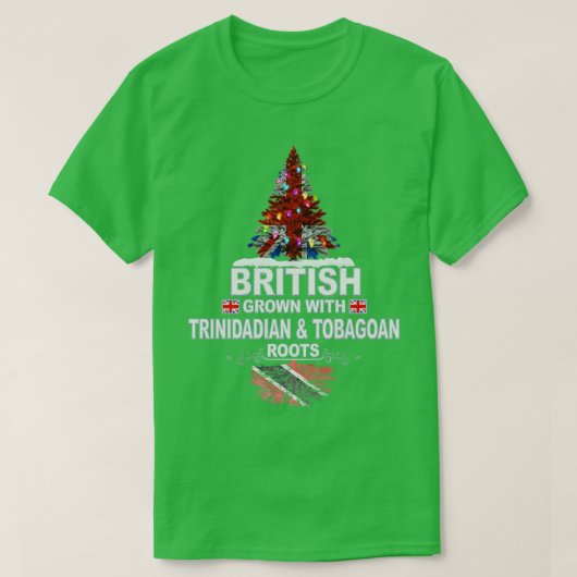 Brits geteeld met Trinidad en Tobago wortels T-shirt (Design voorkant)
