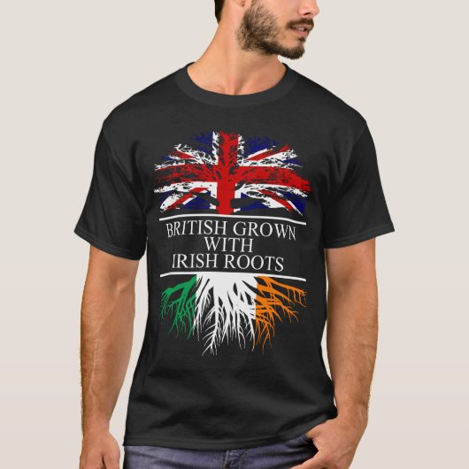 Brits gewas met ierse wortels vlag t-shirt (Voorkant)
