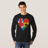 Brits Ghanese vlaghart T-shirt (Voorkant volledig)