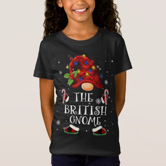Brits Gnome Buffalo met kerstboom T-shirt (Voorkant)