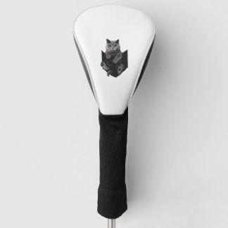 Brits grijs katje in zakje S Golfheadcover
