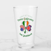 Brits Iers-Amerikaanse vlag Shamrock Personalisere Glas (Achterkant)