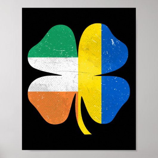 Brits Iers Shamrock Oekraïne Ierland St. Patrick Poster (Voorkant)