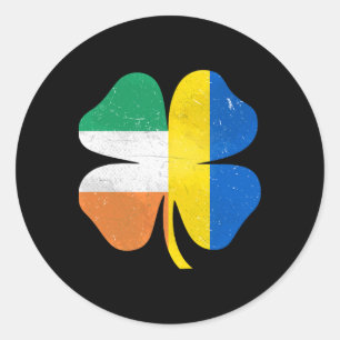 Brits Iers Shamrock Oekraïne Ierland St. Patrick Ronde Sticker