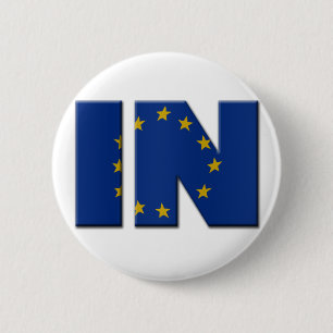 Brits In/Out EU referendum. IN met de Europese Uni Ronde Button 5,7 Cm