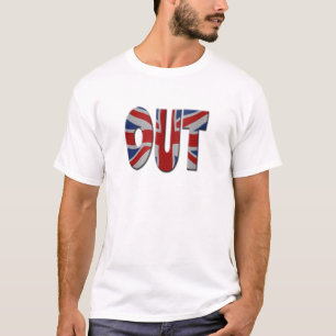 Brits In/Out EU referendum. UIT met Union Jack T-shirt