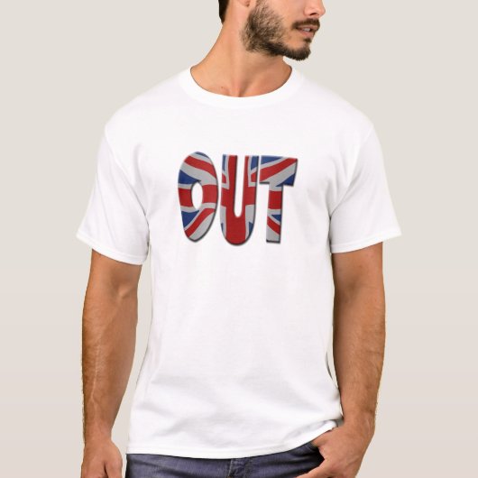 Brits In/Out EU referendum. UIT met Union Jack T-shirt (Voorkant)