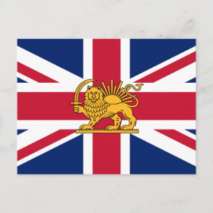Brits-Iraanse erfgoedvlag Leeuw en Zon Ontmoeten Briefkaart