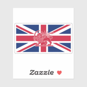 Brits-Iraanse Erfgoedvlag   Leeuw en Zon Ontmoeten Sticker