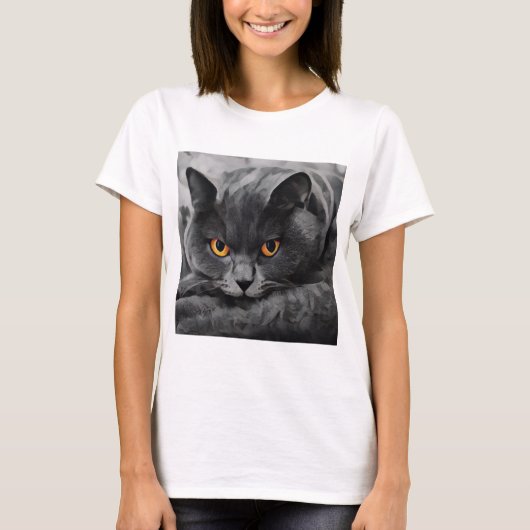 Brits Kat Shorthair T-shirt (Voorkant)