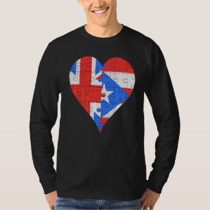 Brits keet van Puerto Ricaanse vlag T-shirt