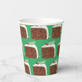 Brits kerstcadeautje Slice Festive Holiday Papieren Bekers (Achterkant)