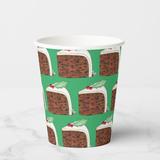 Brits kerstcadeautje Slice Festive Holiday Papieren Bekers (Voorkant)