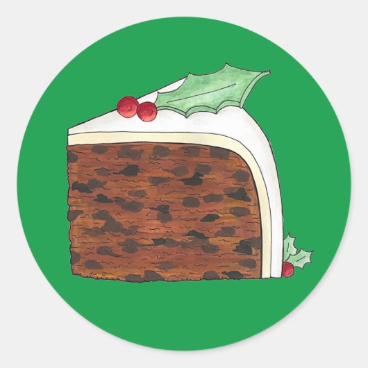 Brits kerstcadeautje Slice Festive Holiday Ronde Sticker (Voorkant)
