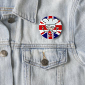 Brits kokketop met schattige cartoon ronde button 5,7 cm (In situ)