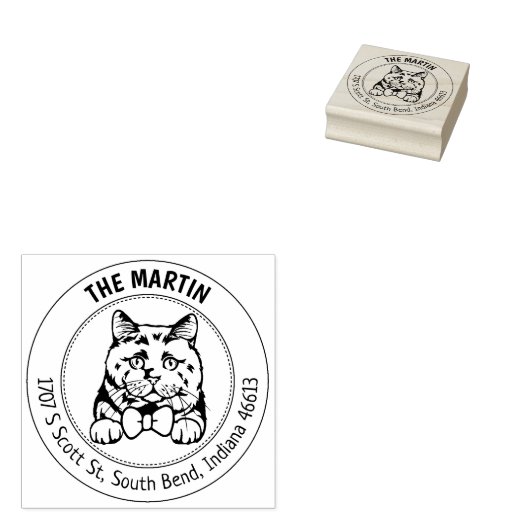 Brits korte haar Cat retouradres Rubberstempel (Gestempeld)