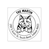 Brits korte haar Cat retouradres Rubberstempel (Afrduk)