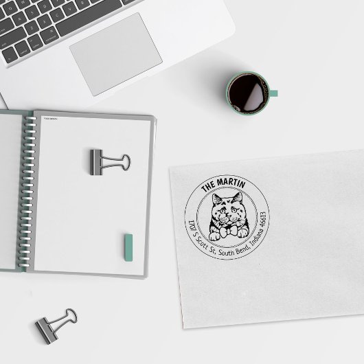Brits korte haar Cat retouradres Rubberstempel