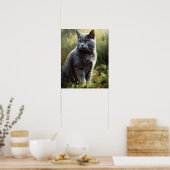 Brits Korthaar Cat Art Print Poster (Keuken)