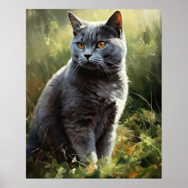 Brits Korthaar Cat Art Print Poster