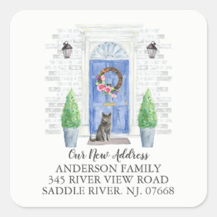 Brits Korthaar Cat Blue Door Nieuw Adres Label