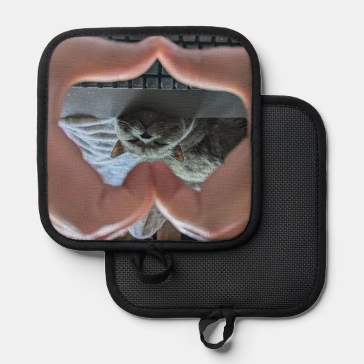 Brits Korthaar Cat Kat in Hart Pannenlap (Voorkant / Achterkant)