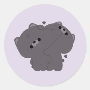 Brits korthaar kattenpaar ronde sticker