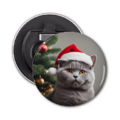 Brits Korthaar Kerstmis Button Flesopener (Voorkant)