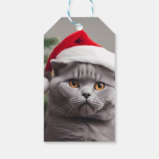 Brits Korthaar Kerstmis Cadeaulabel (Achterkant)