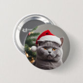 Brits Korthaar Kerstmis Ronde Button 5,7 Cm (Voorkant /achterkant)