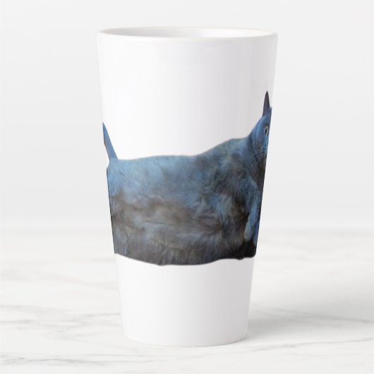 Brits Korthaar Kitty Kat Liggend op Zijkant Latte Mok (Voorkant)