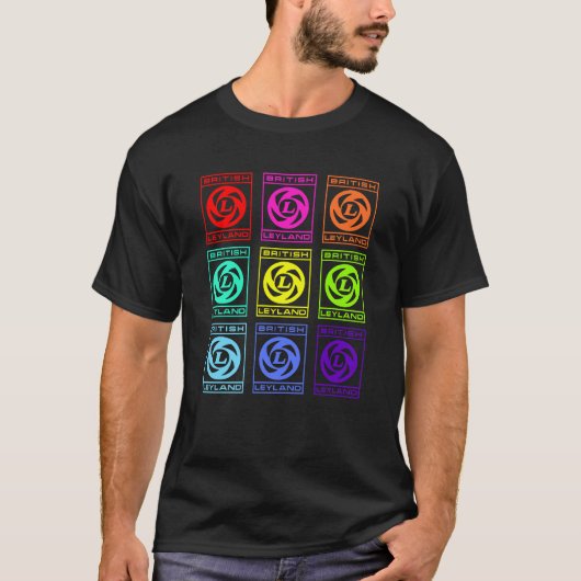 Brits Leyland Kleurrijk Autodesign T-shirt (Voorkant)