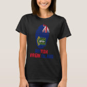 Brits maagd-eiland Finger print vlag I Love Tr T-shirt (Voorkant)