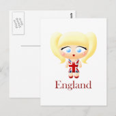 Brits meisje briefkaart (Voorkant / Achterkant)